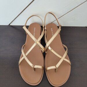 NEW Sun + Stone Womens Juune Rose Gold Strappy Sandals Size 11M